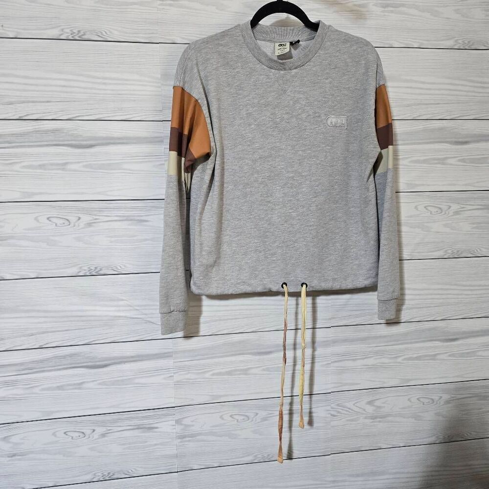 Picture Organic Cotton Blend Trisse Crewneck Sweatshirt Small Grey Colorblock